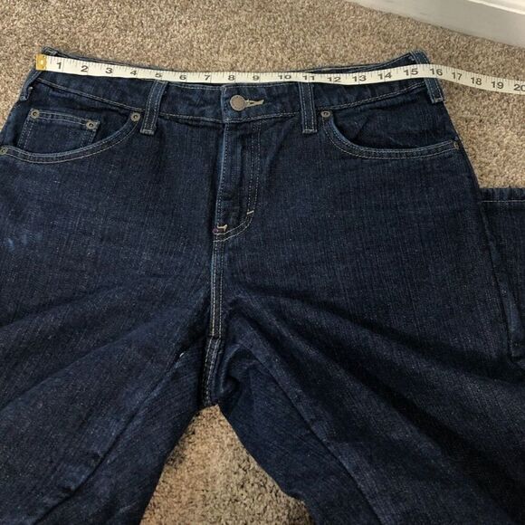 DICKIES Flannel Jeans Women's Size 8 Regular Blue Straight Leg - Picture 3 of 11